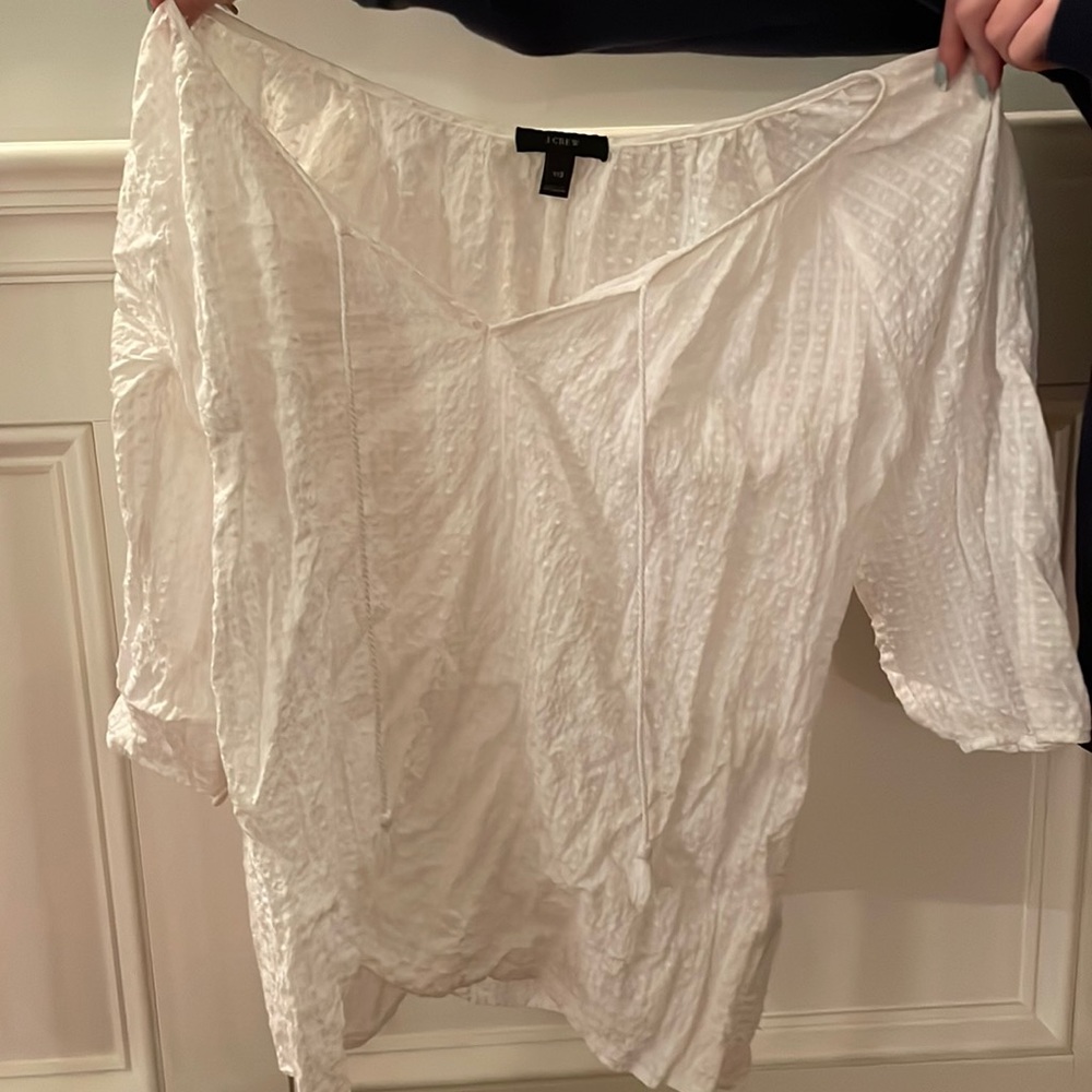 JCrew. White peasant blouse. Size xxs.